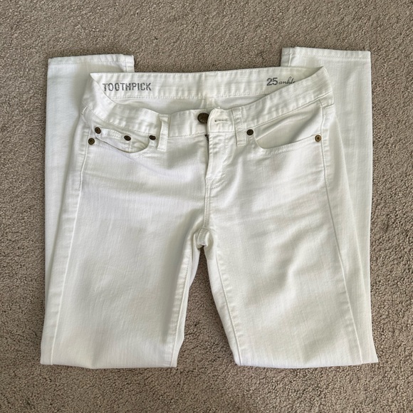 J Crew White Jeans Toothpick ankle jeans Size 25 - Picture 2 of 3